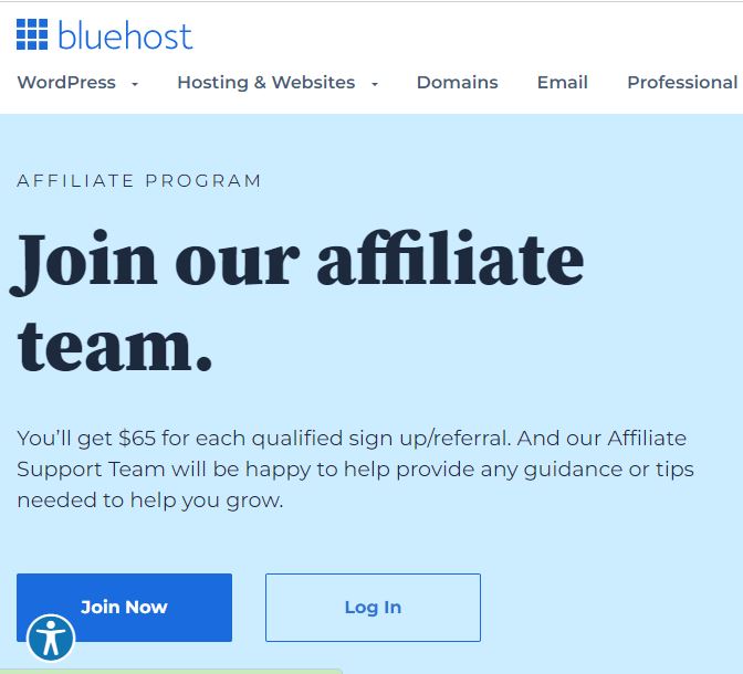 High ticket affiliate program Bluehost